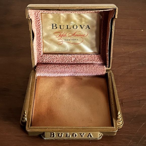 💫✨BULOVA Authentic Gold Art Deco Luxury Watch Compact Case Jewelry Box💫✨ - Picture 10 of 10